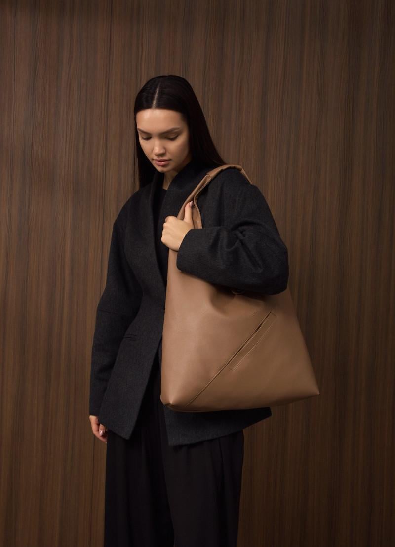 Женская сумка Sambag HOBO M 35х40х8 см Кофейный (53200021)