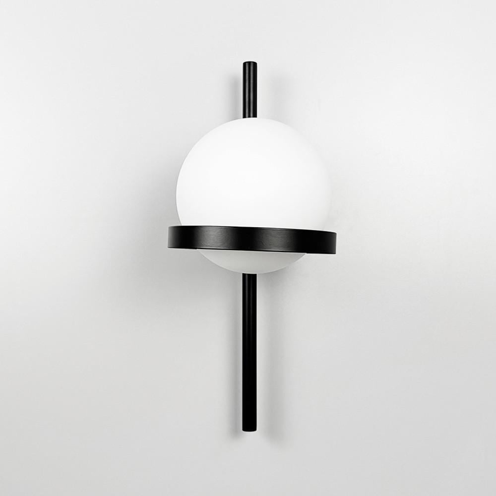 Бра с белым матовым плафоном 40х16 см Черный (WB 23/1 BK+WT)