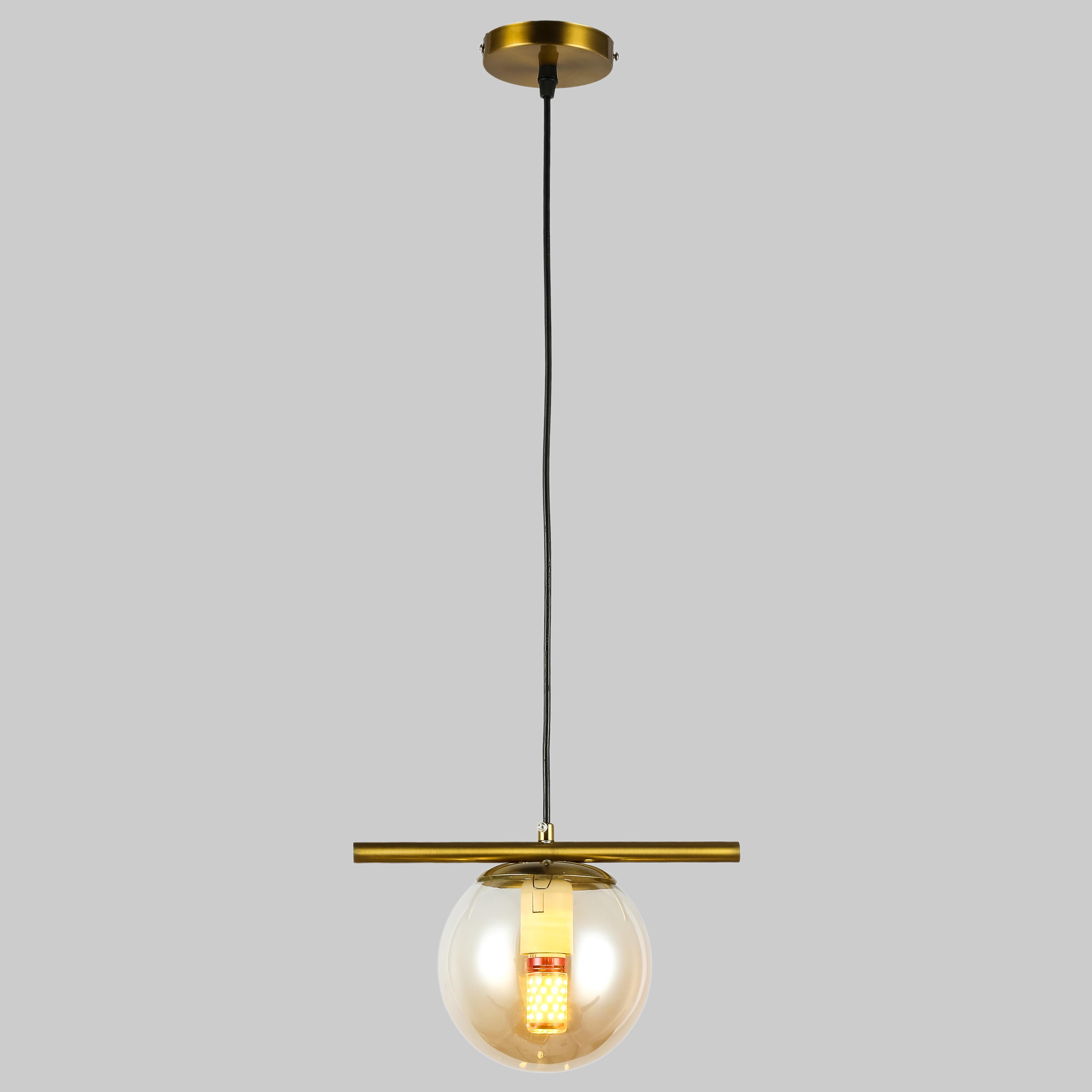 Світильник підвісний з кулею 15 см Золотий (84-1023-1 (150mm) GAB+BR)