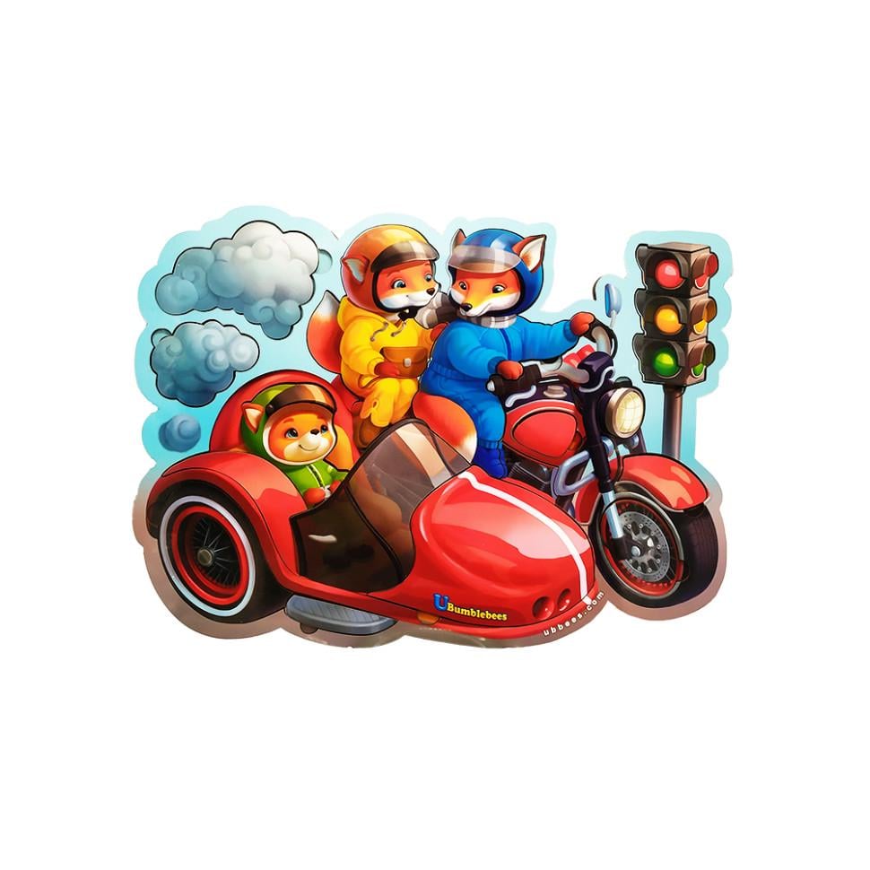 Пазлы деревянные Ubumblebees Многослойные вкладки Лисенки на мотоцикле 39 пр. 32х23,5 см (IP-177-P-160) Пазлы деревянные Ubumblebees Многослойные вкладки Лисенки на мотоцикле 39 пр. 32х23,5 см (IP-177-P-160)