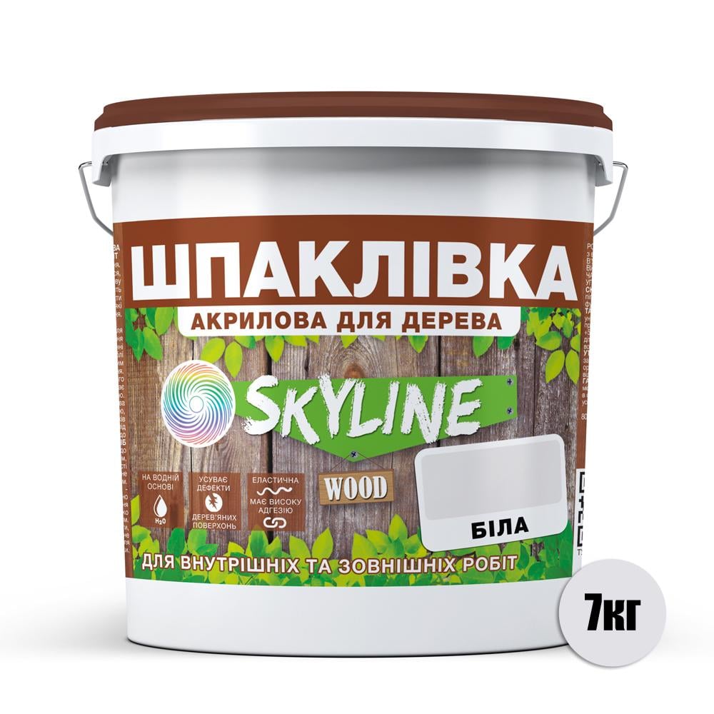 Шпаклівка акрилова Skyline Wood для дерева 7 кг Білий - фото 2