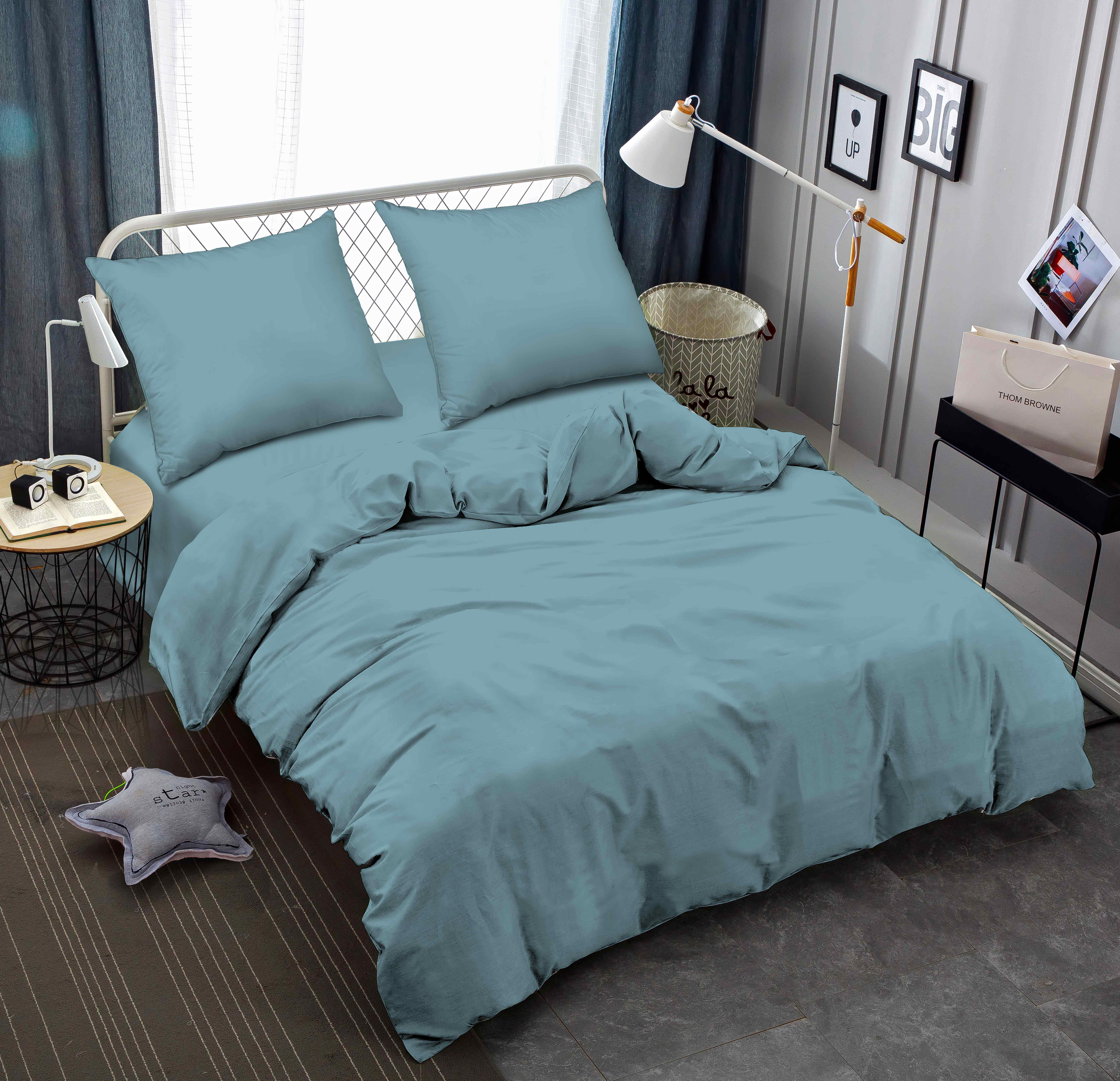 Комплект постільної білизни Zastelli 17-4412 Smoke Blu жатка двуспальний 175х210 см Синій (22027)