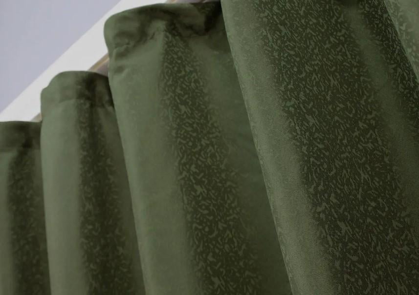Шторы жаккард 1,3х1,7 м 2 шт. Оливковый (1437ш) - фото 6