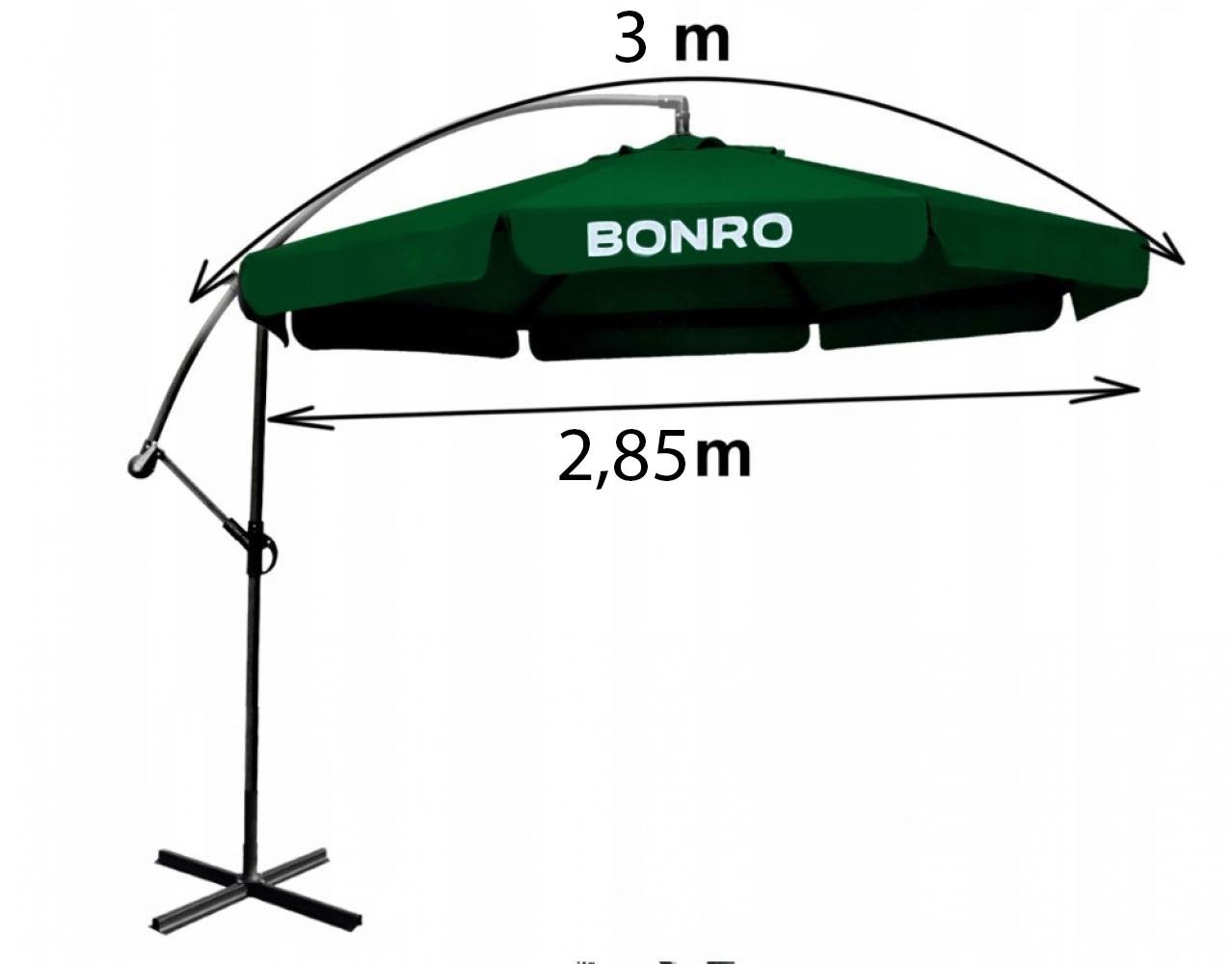 Парасолька садова з нахилом Bonro B-7218 спиць 3 м Зелений (4314) - фото 6