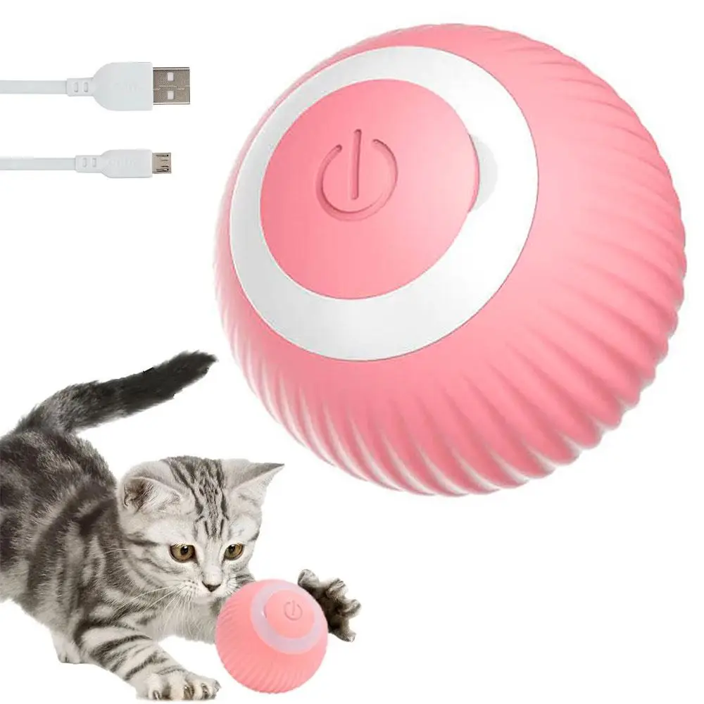 М'ячик Smart інтерактивний PetGravity для котів та маленьких собак з USB Pink - фото 4