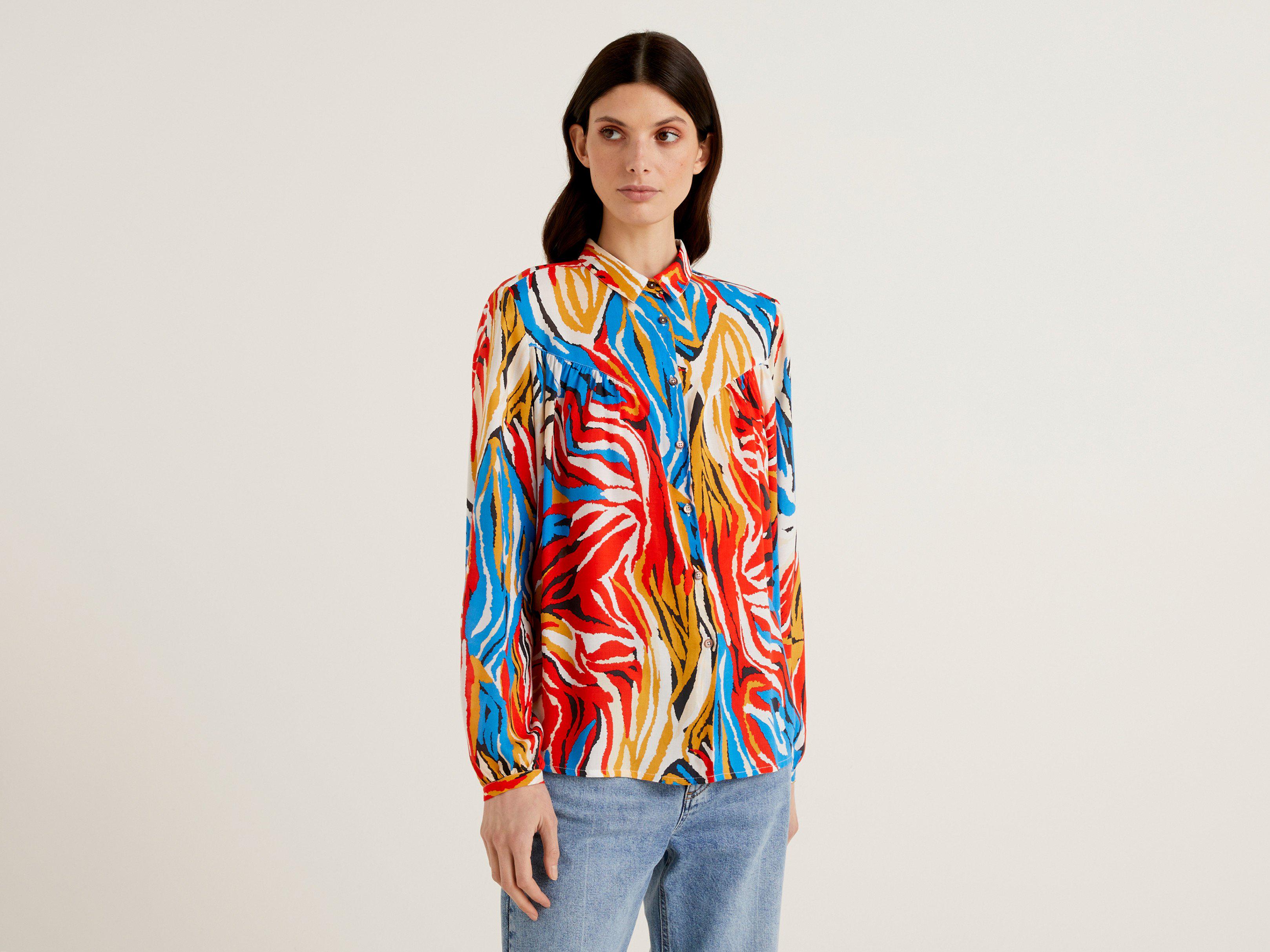 Сорочка жіноча Benetton 5ezddq00o M Червоний - фото 2