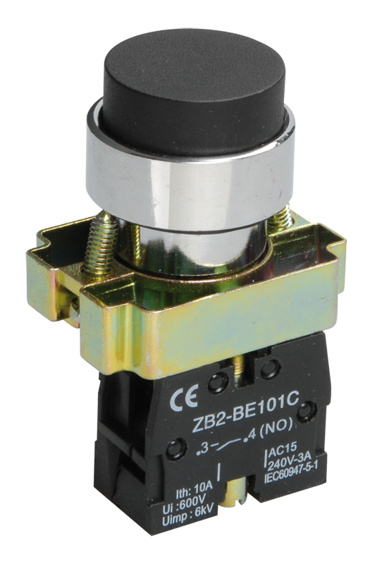 Кнопка управления УЭК LAY5-BL21 1NO 22 мм Черный (BBT70-BL-K02)