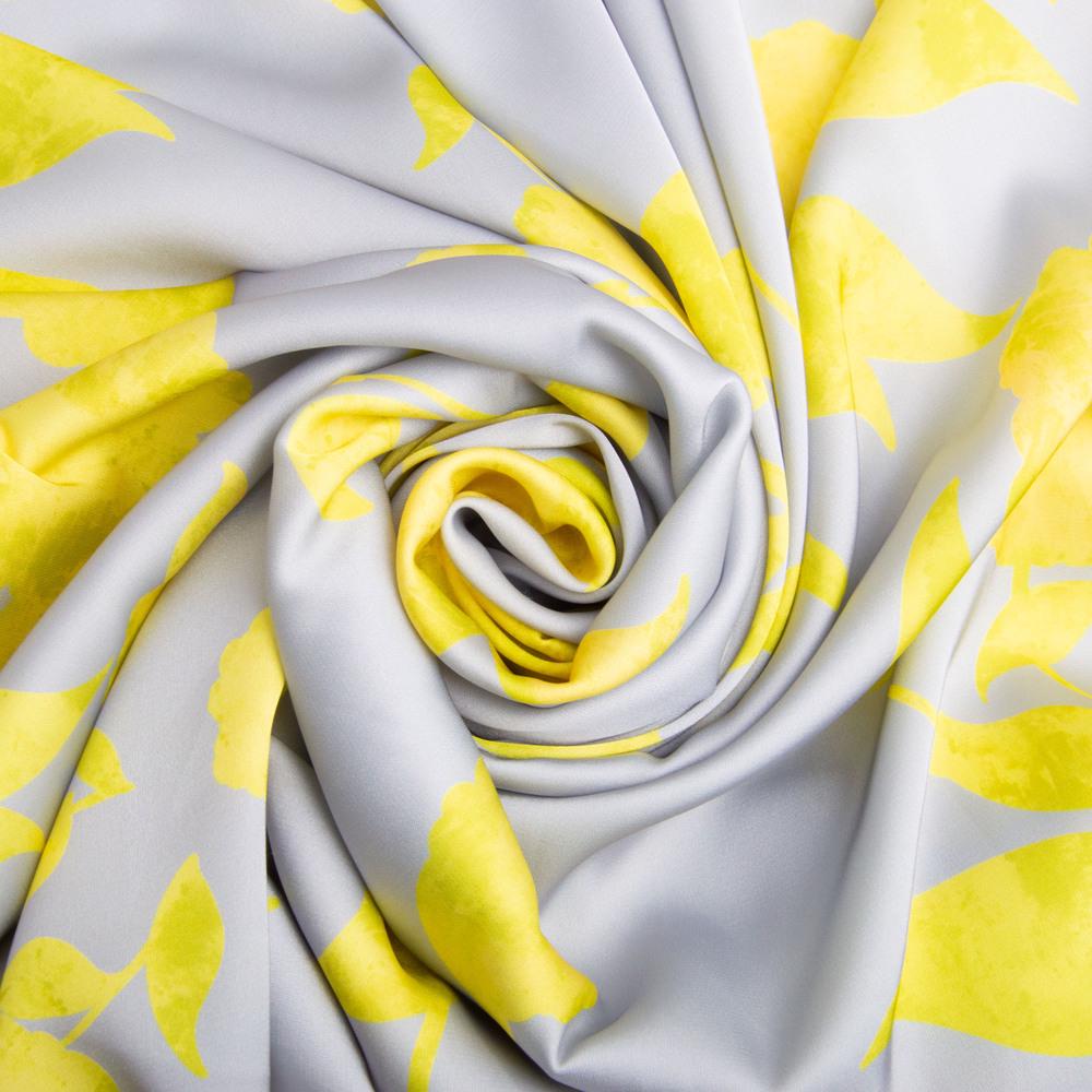 Ткань атлас с рисунком Ангела 90 гр/м2 145 см Лимонный (26055)