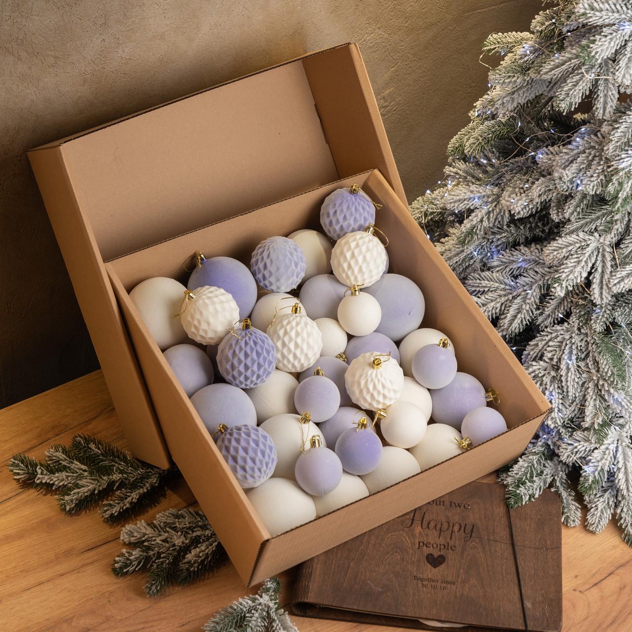 Набор новогодних шаров Бархат 40 шт. Фиолетовый (21594673) Набор новогодних шаров Бархат 40 шт. Фиолетовый (21594673)