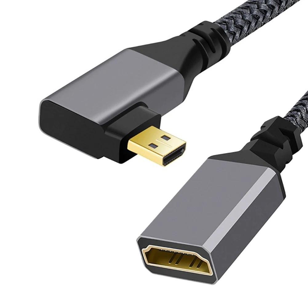 Кабель-подовжувач кутовий SUNROZ 4К Micro HDMI-HDMI M/F 60Hz 20 см Left (A-48647) - фото 2 Кабель-подовжувач кутовий SUNROZ 4К Micro HDMI-HDMI M/F 60Hz 20 см Left (A-48647) - фото 2