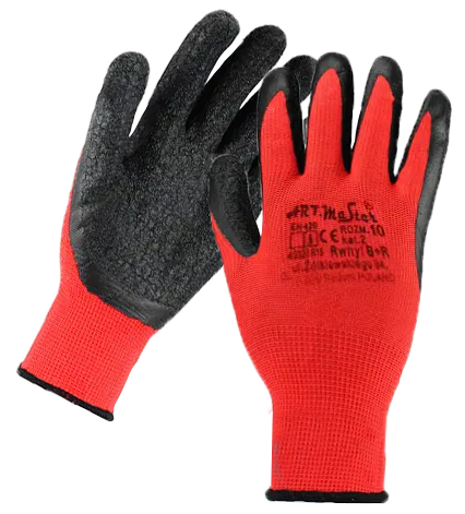 Перчатки рабочие латекс/пена 12 шт. Красно-черный (3033)