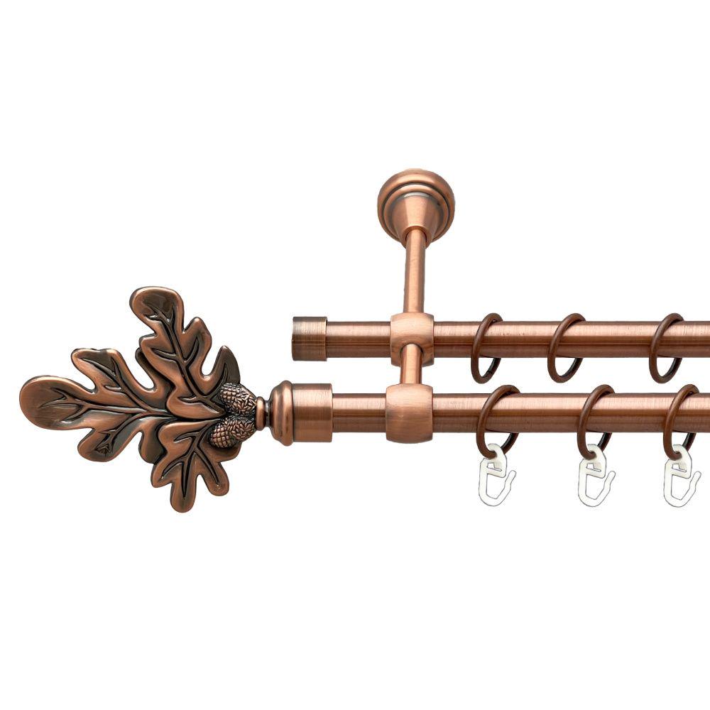 Карниз Orvit Листок дворядний гладкий 16/16 мм 280 см Антична мідь (00-00019606)