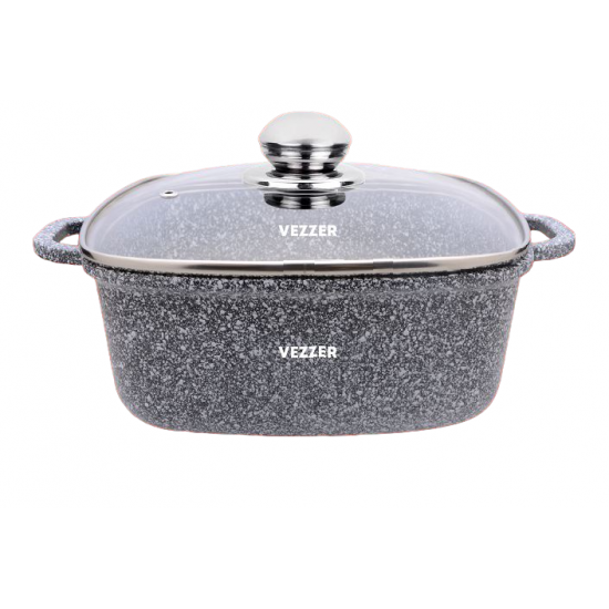 Кастрюля с крышкой Vezzer квадратная с антипригарным покрытием 3,5 л Серый (VZ8045) - фото 1 Кастрюля с крышкой Vezzer квадратная с антипригарным покрытием 3,5 л Серый (VZ8045) - фото 1