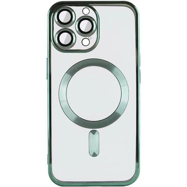 Хромовий чохол TPU Chrome Magnetic із захистом камери для Apple iPhone 14 Pro (6.1") з MagSafe Green - фото 3