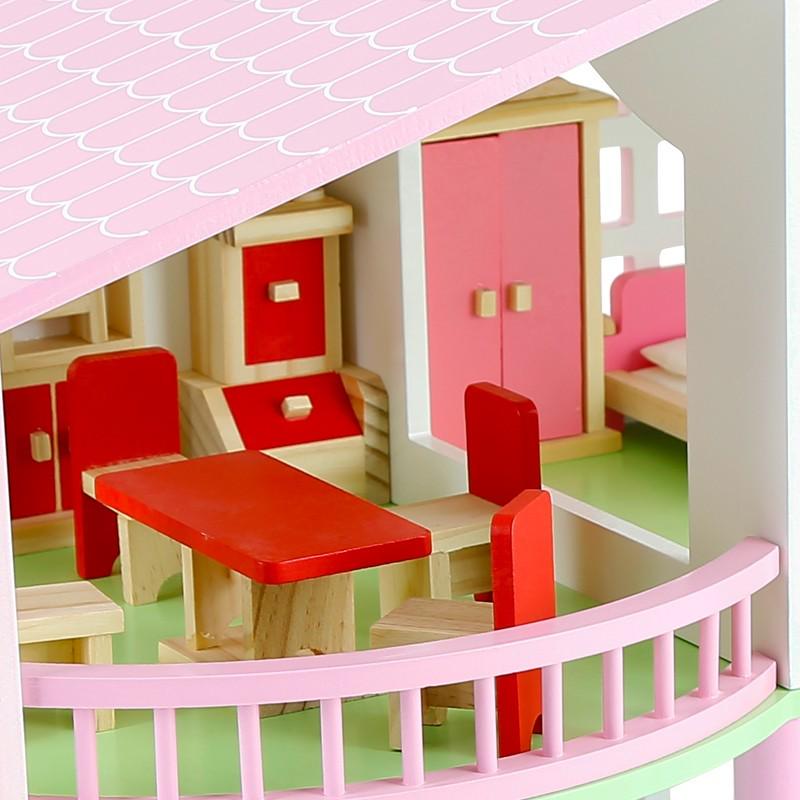 Двухэтажный деревянный кукольный домик sixiren - фото 4 Двухэтажный деревянный кукольный домик sixiren - фото 4