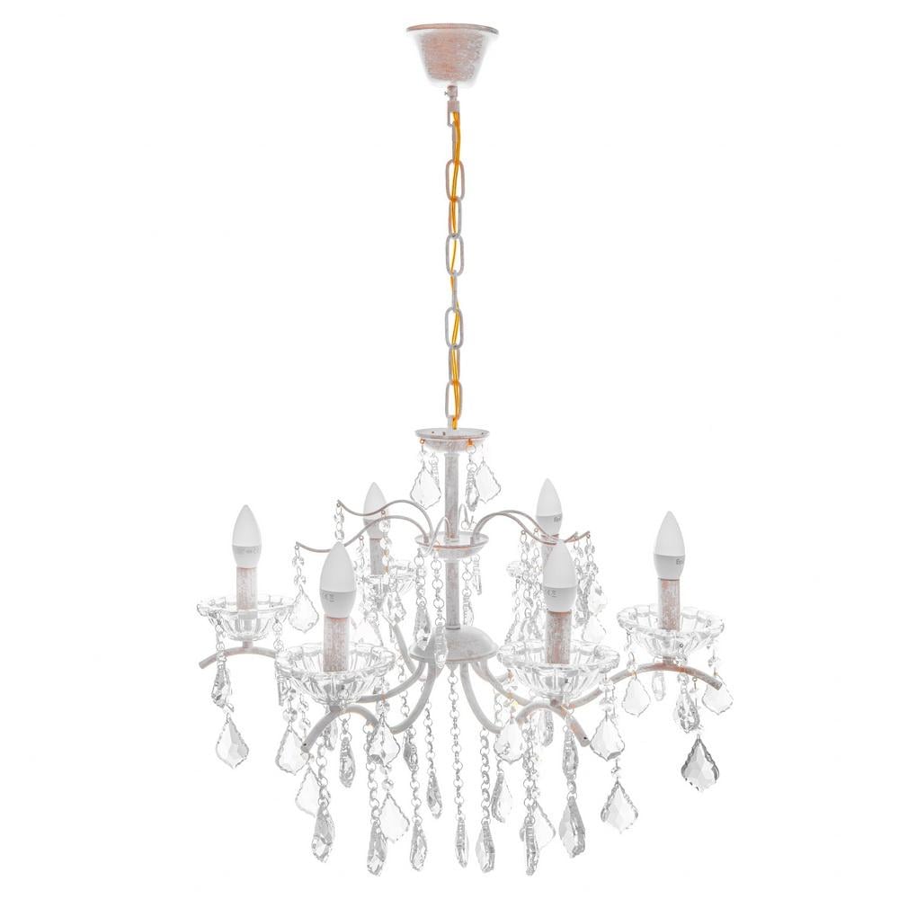 Люстра свічка підвісна прованс кришталева Brille BCL-682S/6 E14 WH / G - фото 1