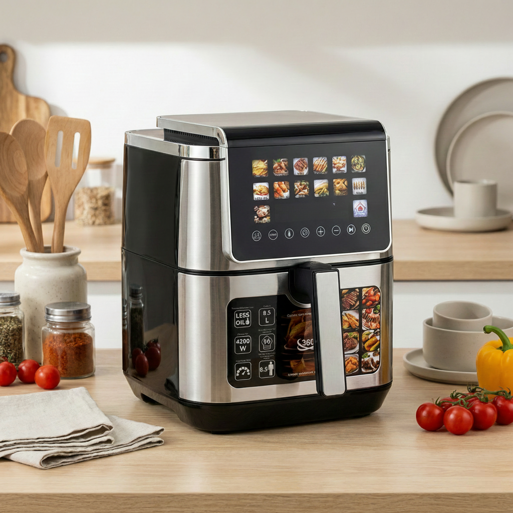 Фритюрница безмасляная 14 программ 4200 Вт с двумя ТЭНами и таймером (2858344273)