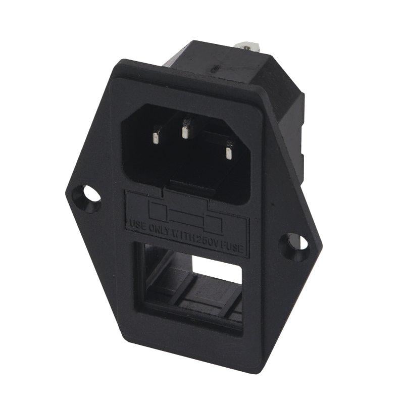 Гнездо сетевое C14 3pin с держателем под предохранитель (A167008)