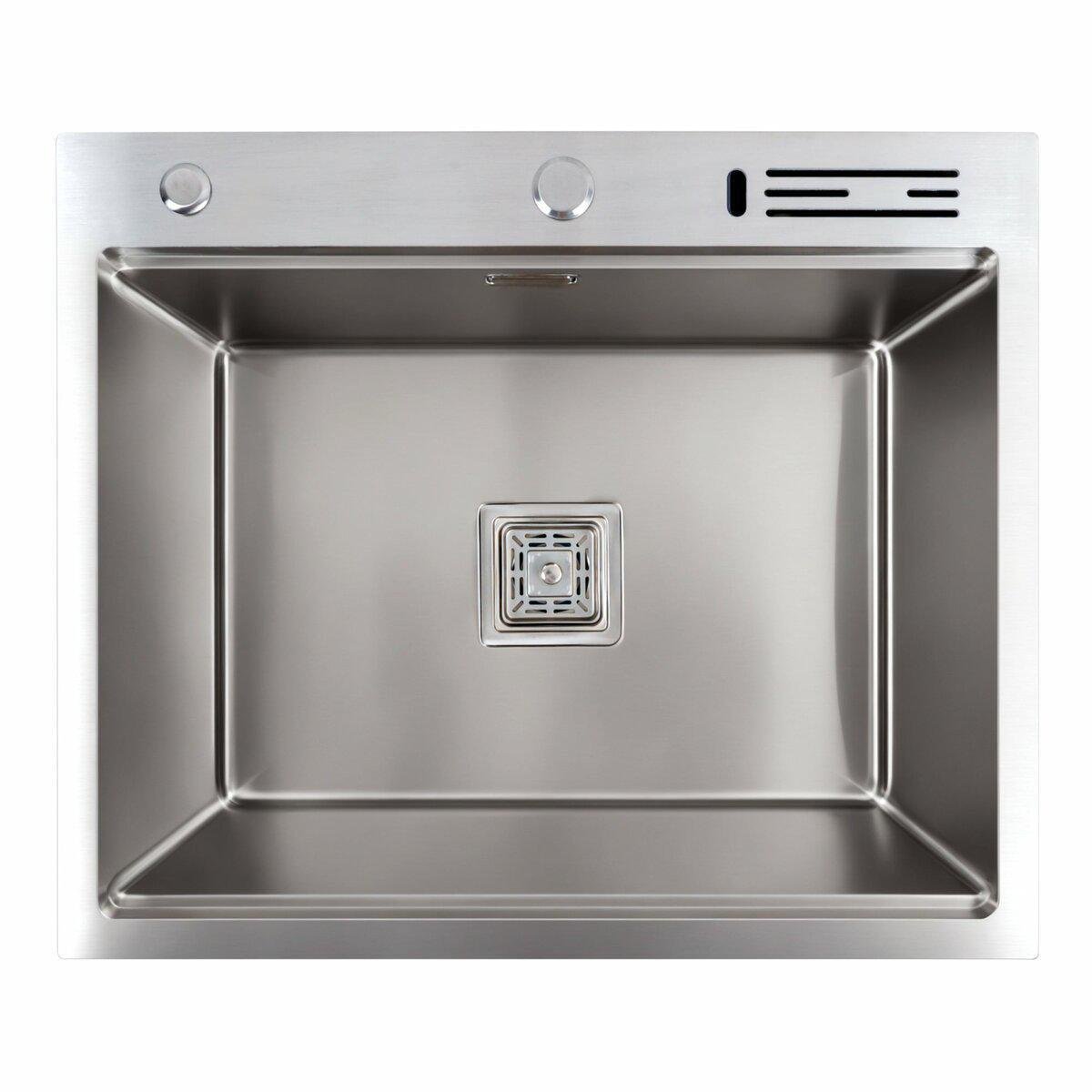 Мойка для кухни Platinum Handmade с подставкой для ножей 60x50 см Нержавеющая сталь (24502032) Мойка для кухни Platinum Handmade с подставкой для ножей 60x50 см Нержавеющая сталь (24502032)