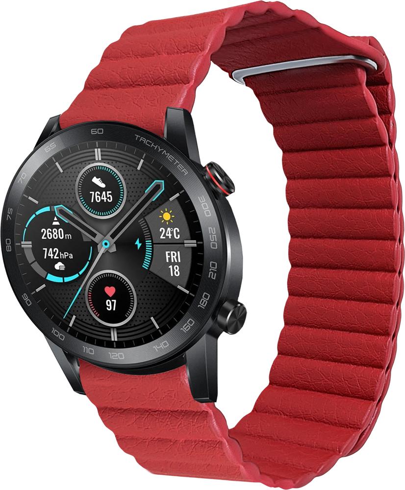 Ремінець шкіряний Genis для Honor Magic Watch 2 46 мм Red (26523-2D)