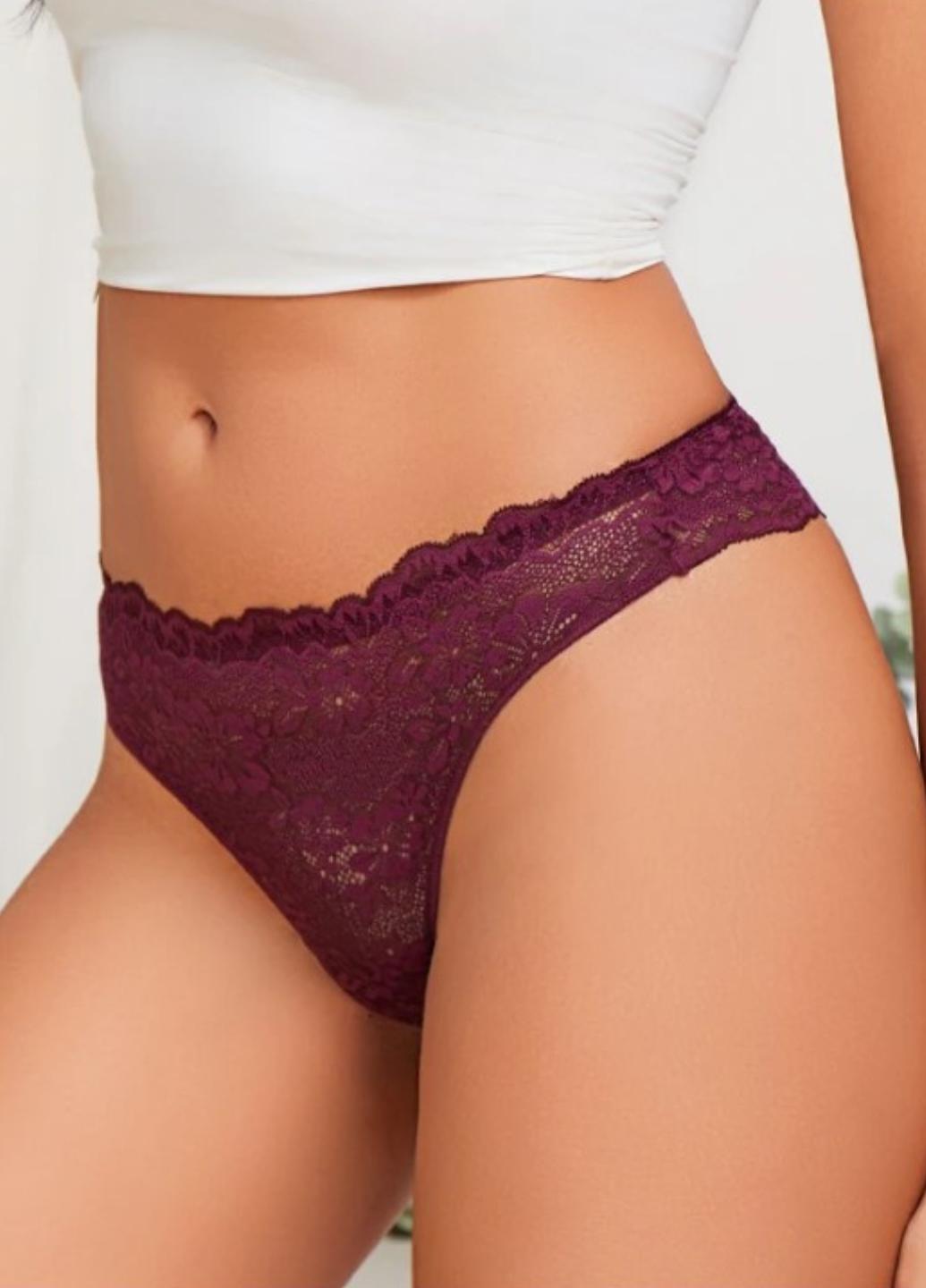Трусики стрінги жіночі мереживні Wonderful Butterfly L Вишневий (1991-46-02) - фото 2