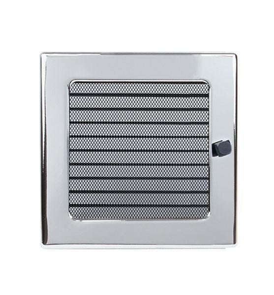 Решетка каминная с жалюзи 22х22 см Нержавеющая сталь (12895769)