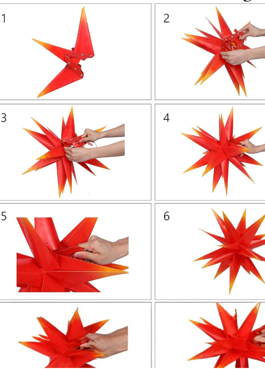 Рождественская звезда Livarno Home Christmas Star 6 Led 57x48x44 см Красный (7956) - фото 8