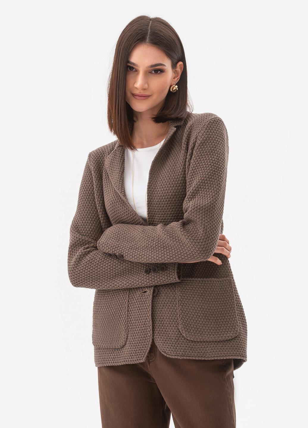 Піджак жіночий рисової в'язки SVTR р. 44-46 Капучино (598) - фото 11 Піджак жіночий рисової в'язки SVTR р. 44-46 Капучино (598) - фото 11