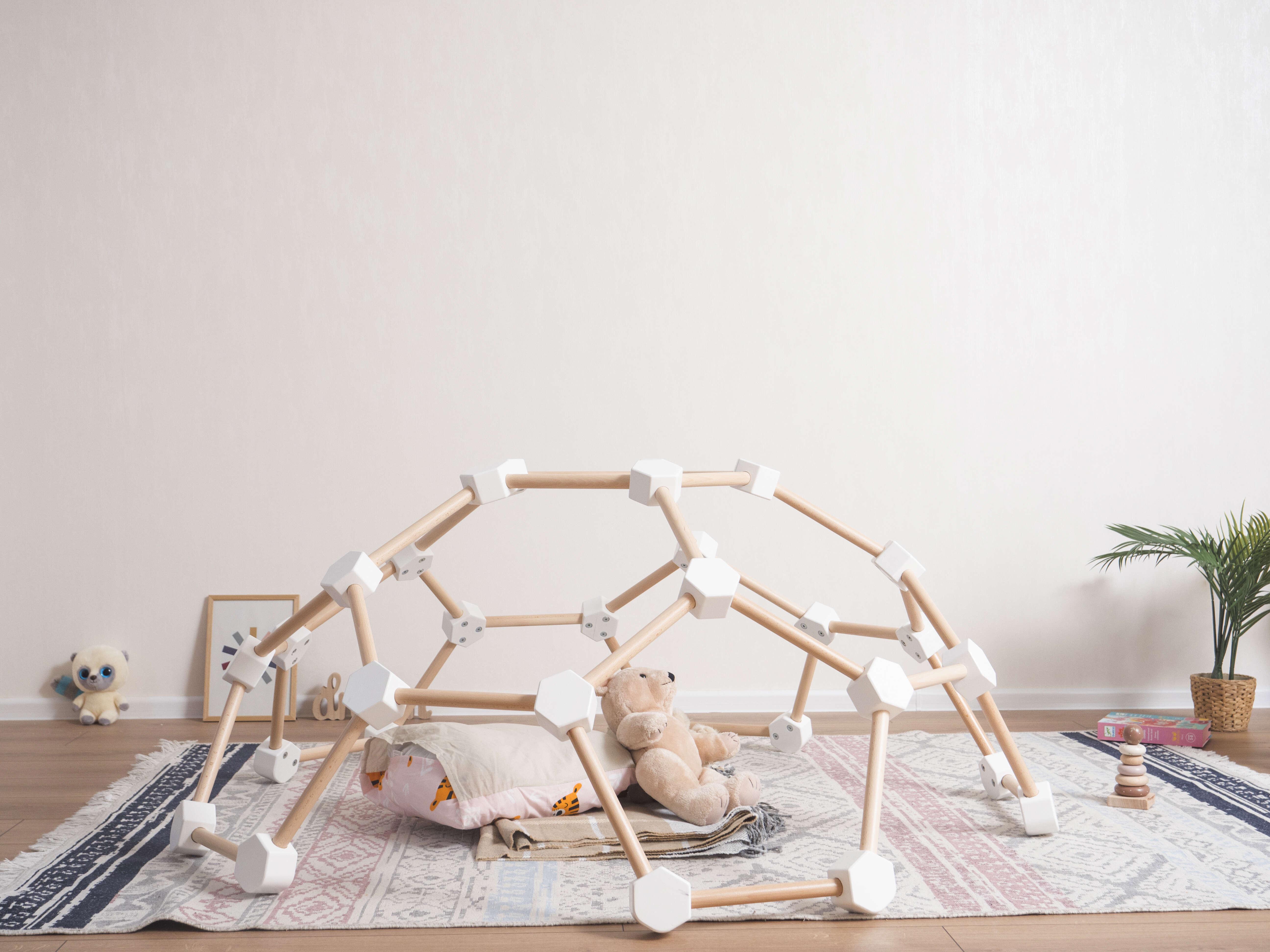 Тренажер дитячий Woodandhearts Павук XL Натуральне дерево/Білий (AAKU009)