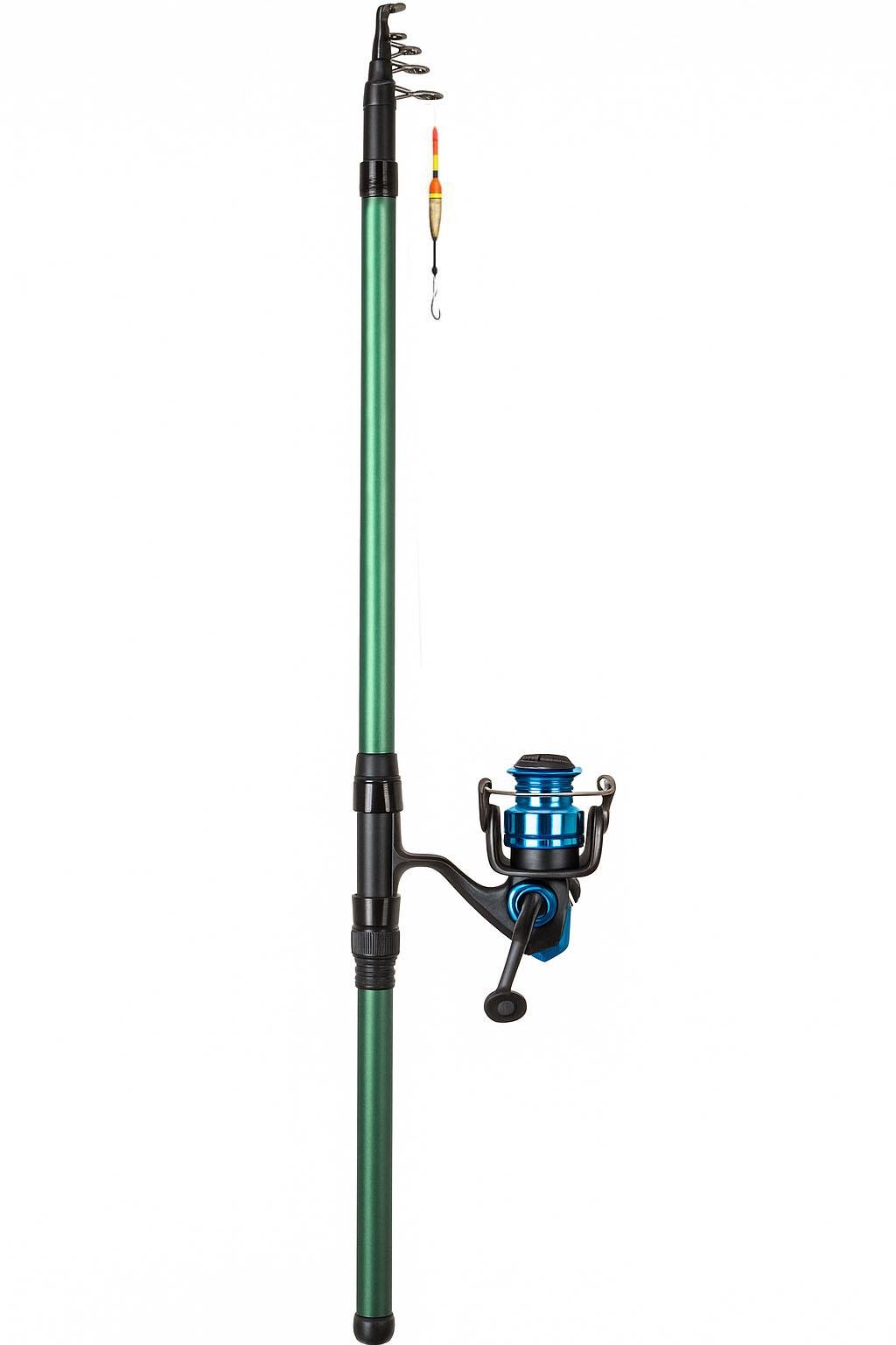 Вудка у зборі телескопічна 5 м із котушкою 5005 з кільцями (4de3d24d)