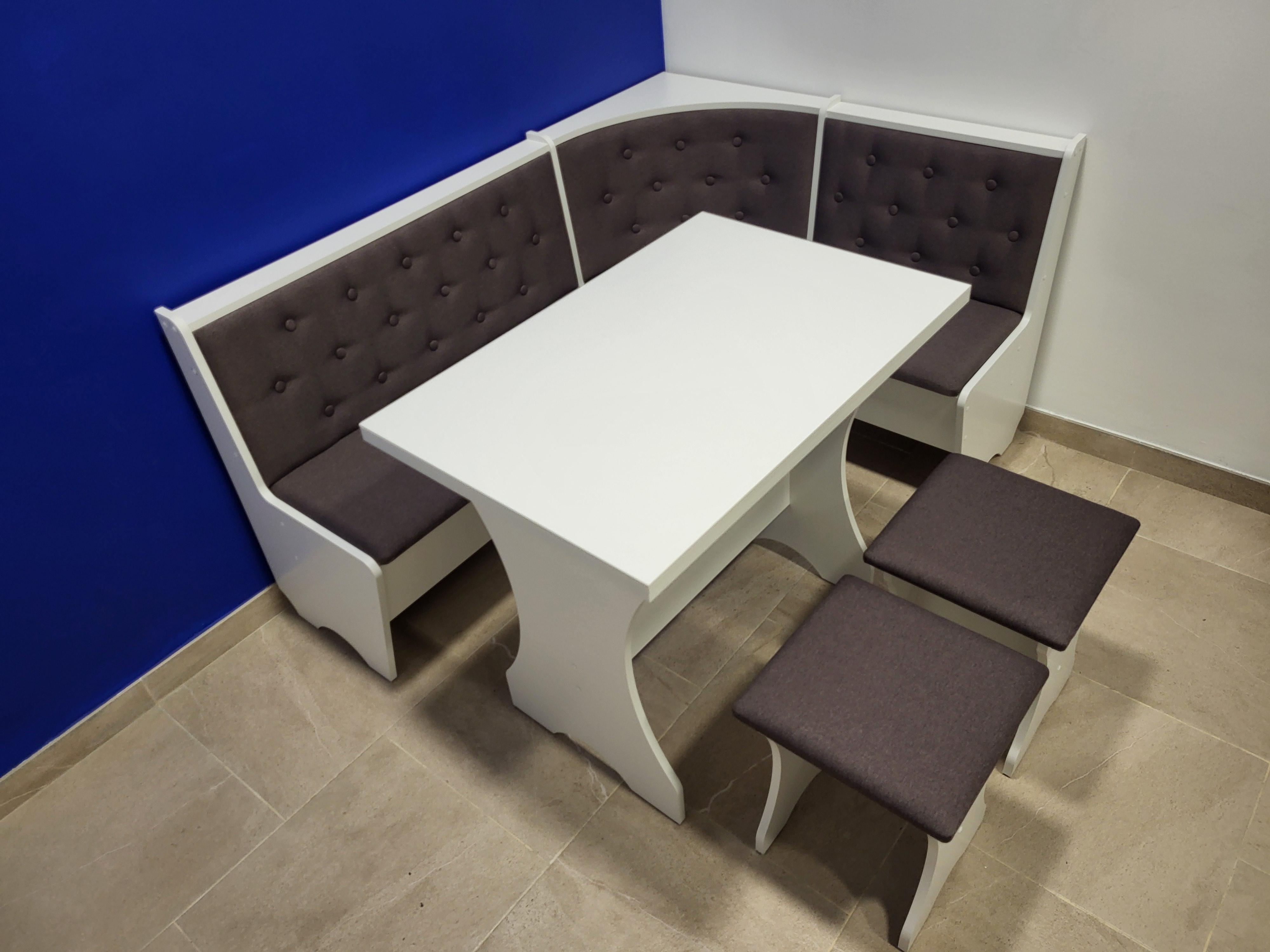 Кухонный уголок со столом и 2 табурета Mebel-Service 113,5х153,5 см Bonus nova 4 Coffee/Белый (KSTT-BN-B) Кухонный уголок со столом и 2 табурета Mebel-Service 113,5х153,5 см Bonus nova 4 Coffee/Белый (KSTT-BN-B)