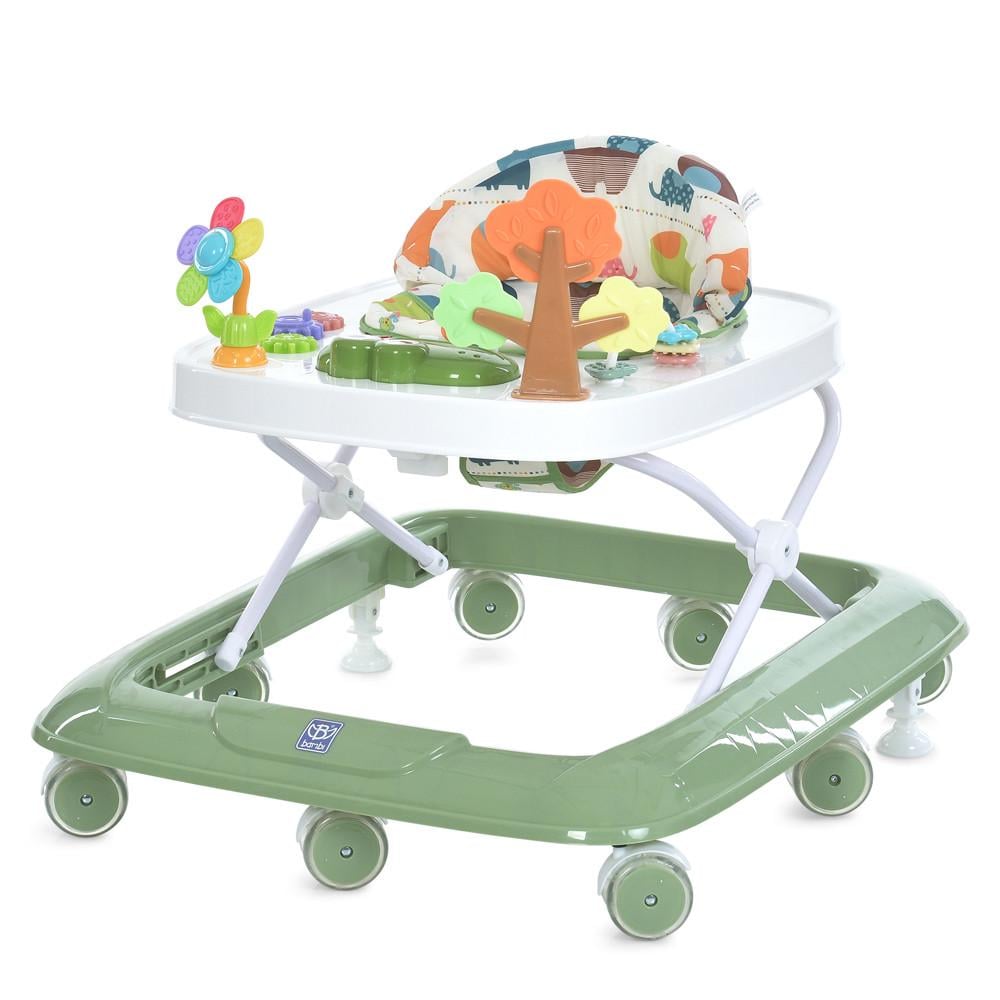 Ходунки-каталка дитячі музичні Bambi M 6134 із пластику 68х56х56 см з ігровою панеллю Зелений (150-7-M 6134-5)