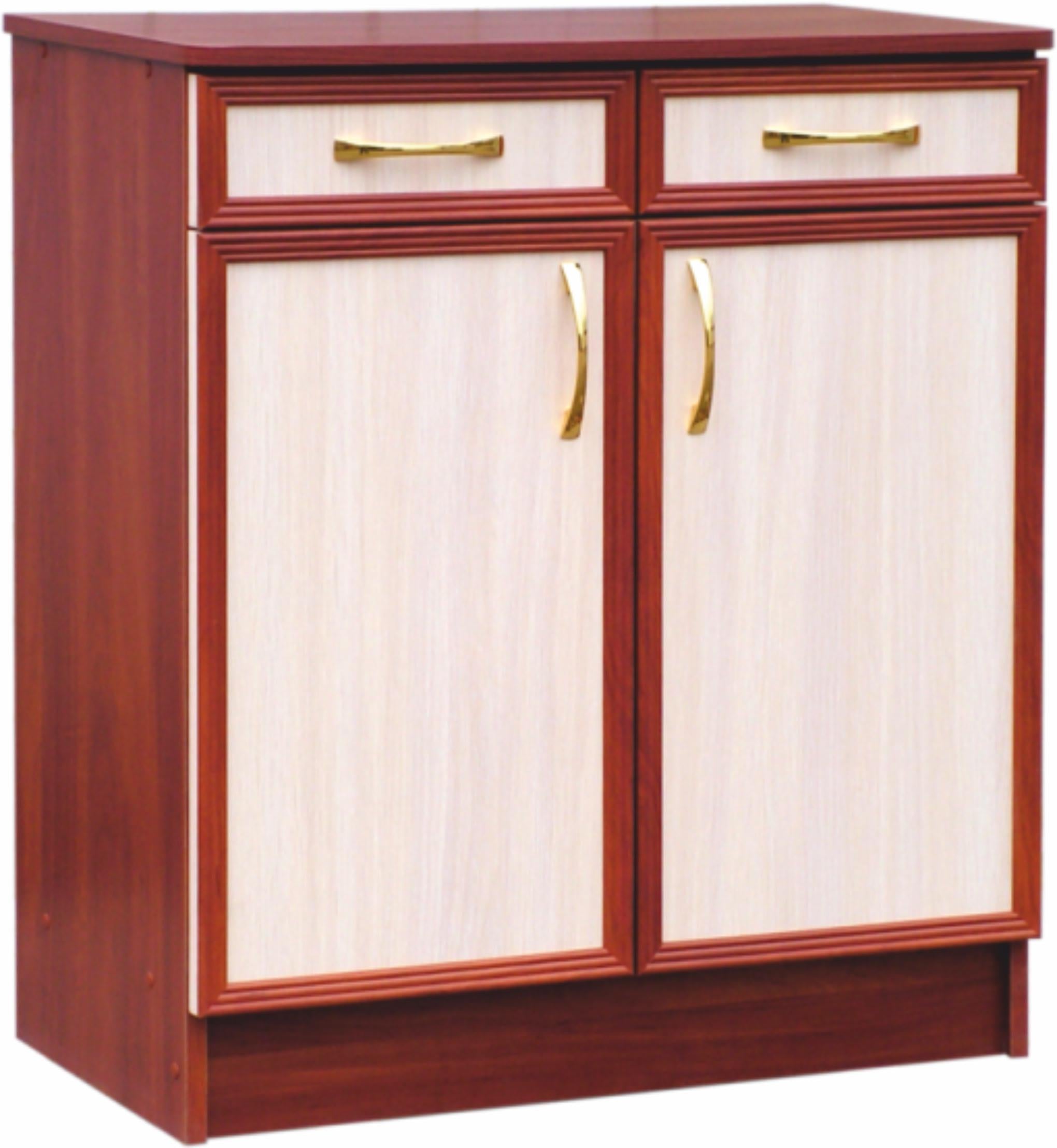 Тумба двухдверная МАКСИ-МЕбель МДФ накладки декор Яблоня локарно/Дуб молочный (12540)