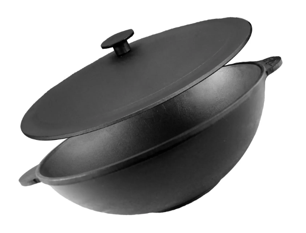 Сковорода чавунна Brizoll Brizoll WOK із чавунною кришкою 4,7 л (W30-1)