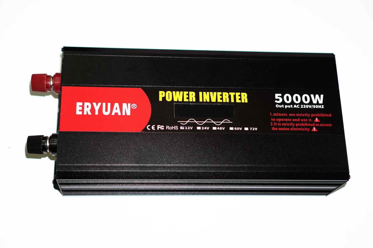 Автомобильный инвертор ERYUAN с чистой синусоидой 5000W LCD AC/DC 12V с вольтметром (17921798) - фото 7