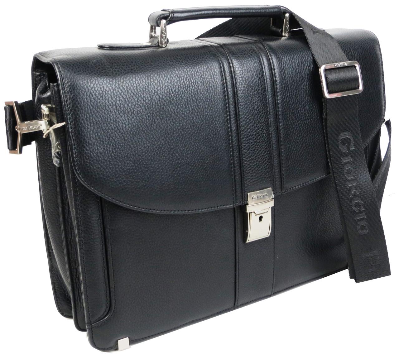 Портфель мужской из натуральной кожи Giorgio Ferretti EF-033 Черный