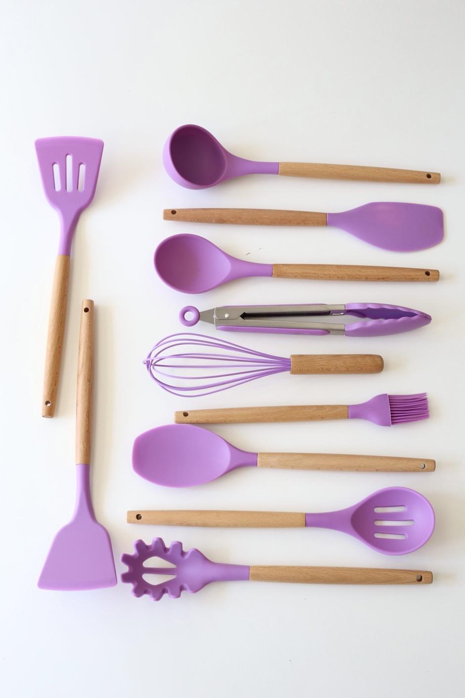Кухонный набор силиконовый 12 пр. Фиолетовый (00000010133) - фото 2 Кухонный набор силиконовый 12 пр. Фиолетовый (00000010133) - фото 2