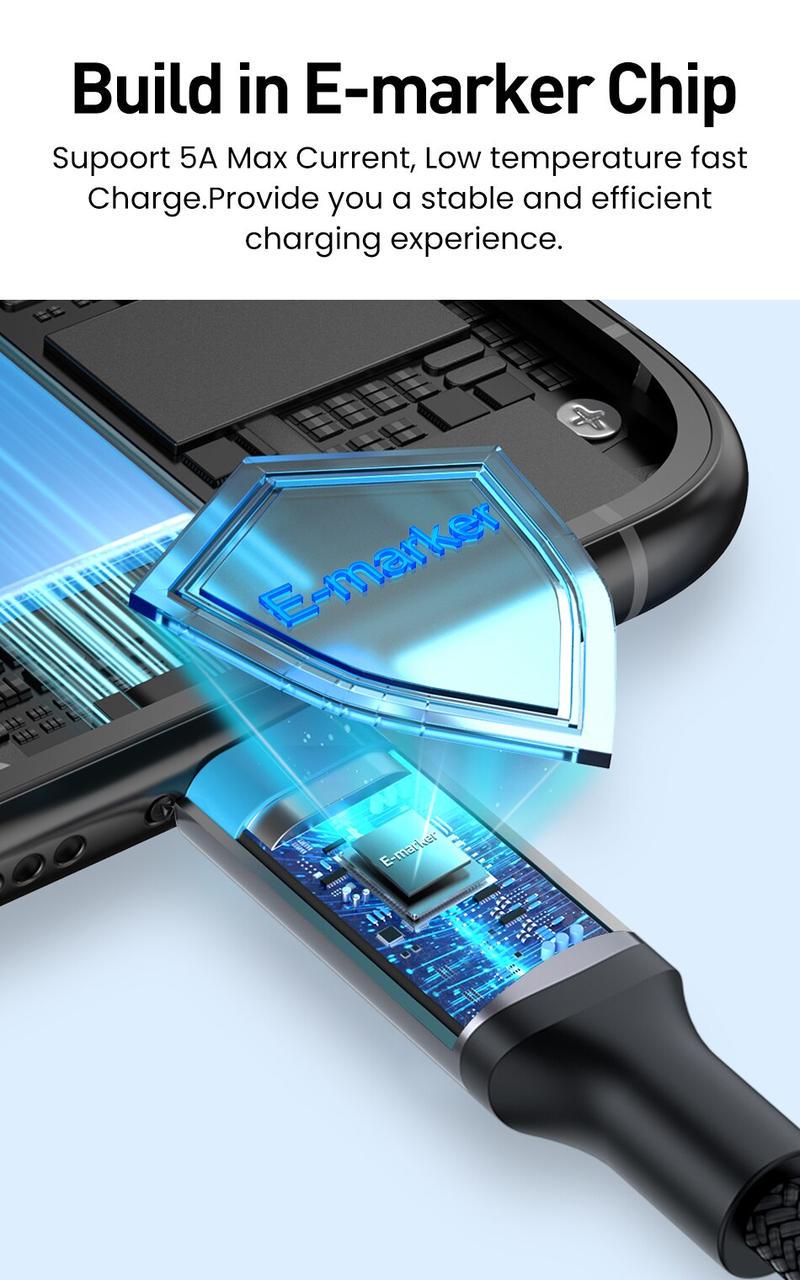 Кабель Rocoren Type-C PD 100W Fast Charge з дисплеєм (25397335) - фото 6