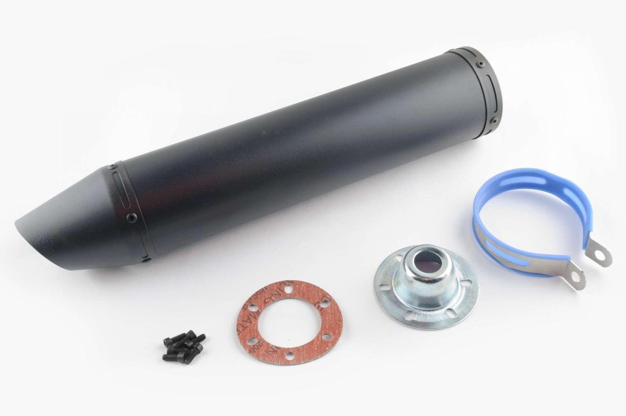 Глушитель тюнинг 420х100 мм/крепление Ø 78 мм гравитекс Черный прямоток (2177153860)