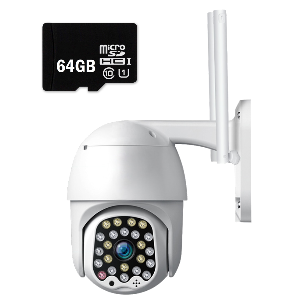 IP-камера вулична Wi-Fi CAD 555G-PTZ 2 Mp 1080P з ІЧ підсвічуванням+карта пам'яті 64Гб