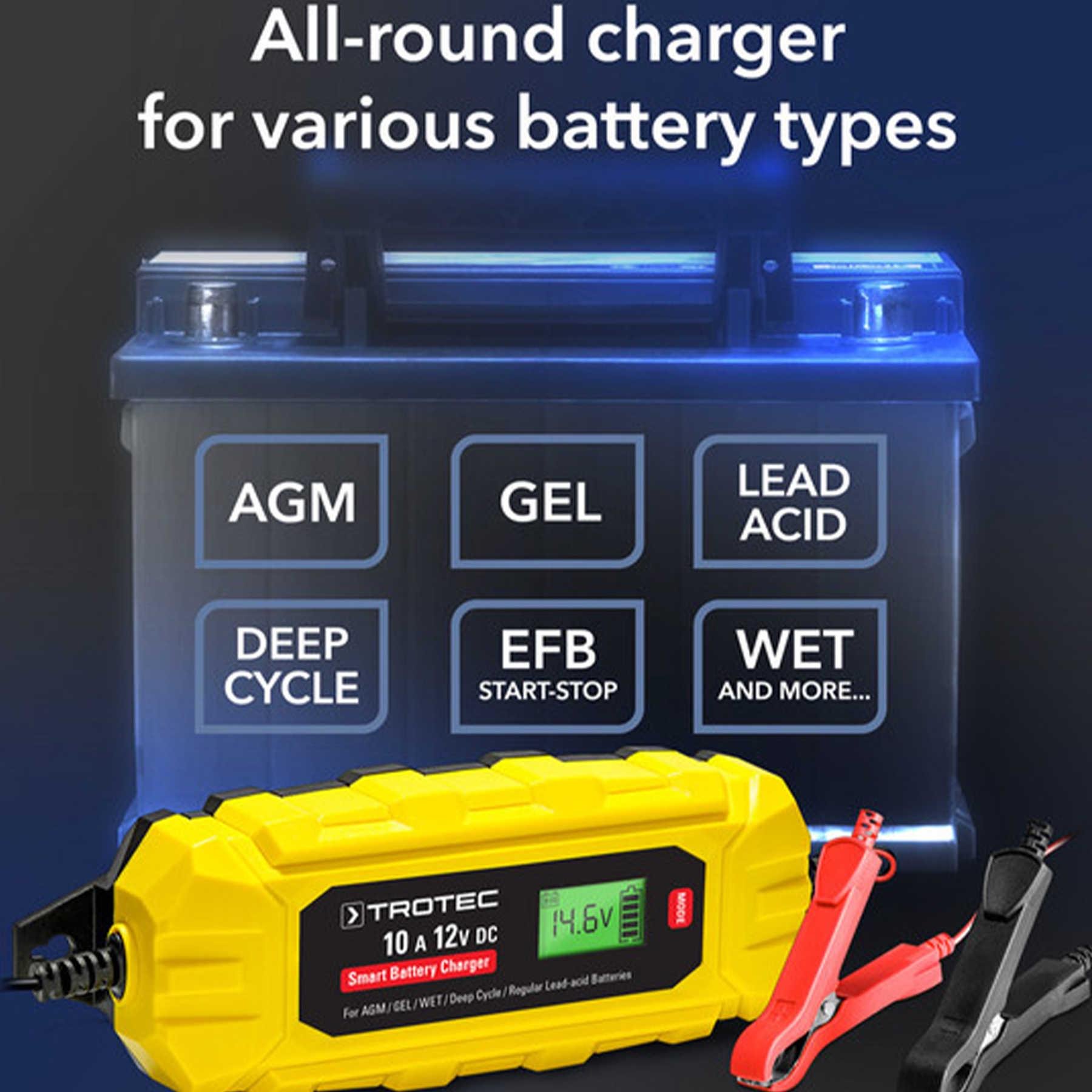 Зарядное устройство для автомобильного аккумулятора Trotec PBCS 10A/12V 4-200Ah (4675000015) - фото 43 Зарядное устройство для автомобильного аккумулятора Trotec PBCS 10A/12V 4-200Ah (4675000015) - фото 43