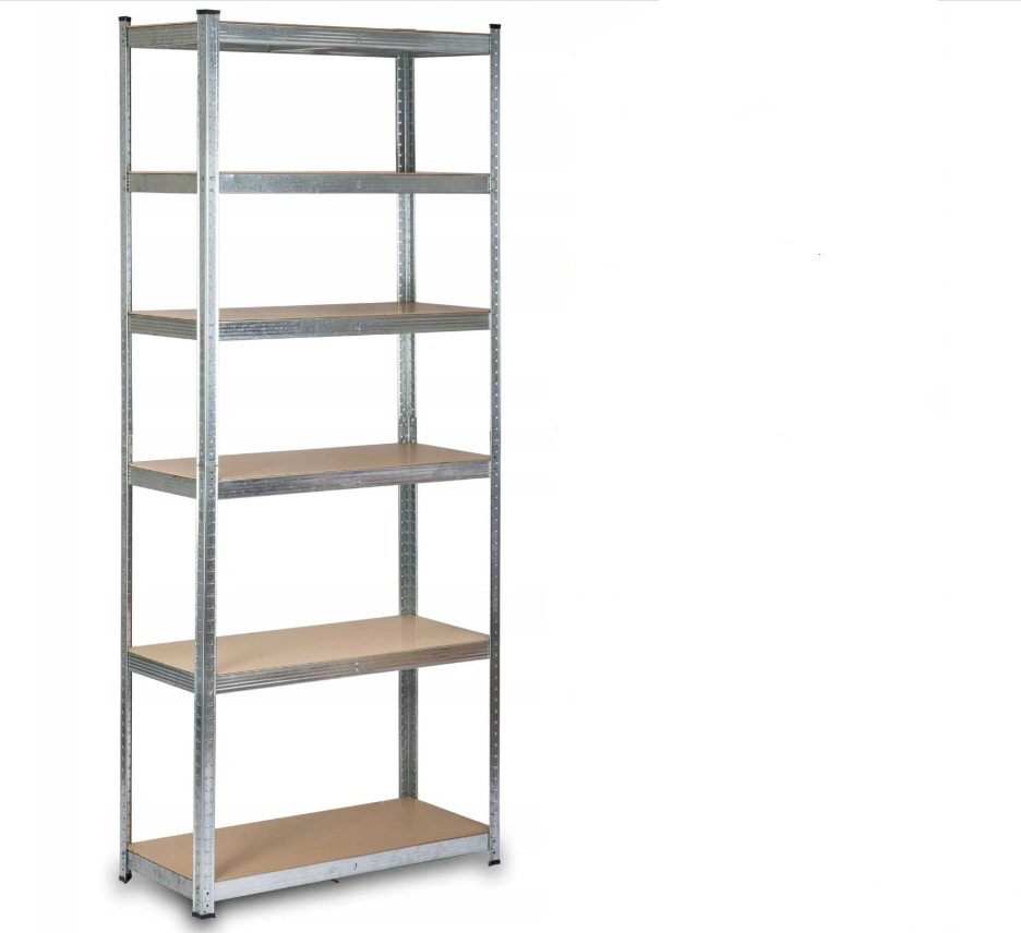 Стелаж LEOBRO сталь/МДФ 200х6 полиць 220х90х40 см Сріблястий (LBR121)