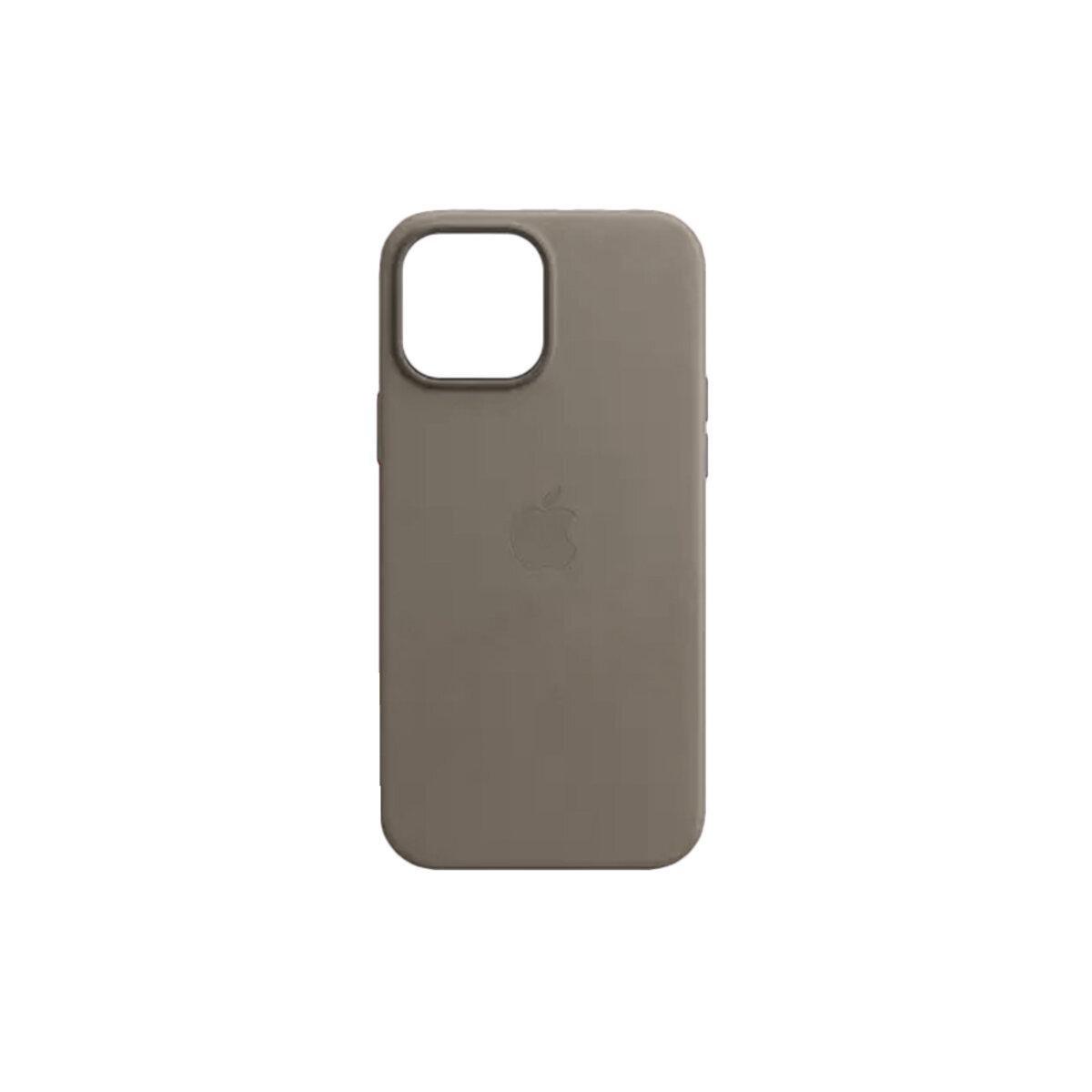Противоударный чехол для Apple iPhone 15 Leather AAA Full Magsafe IC Clay