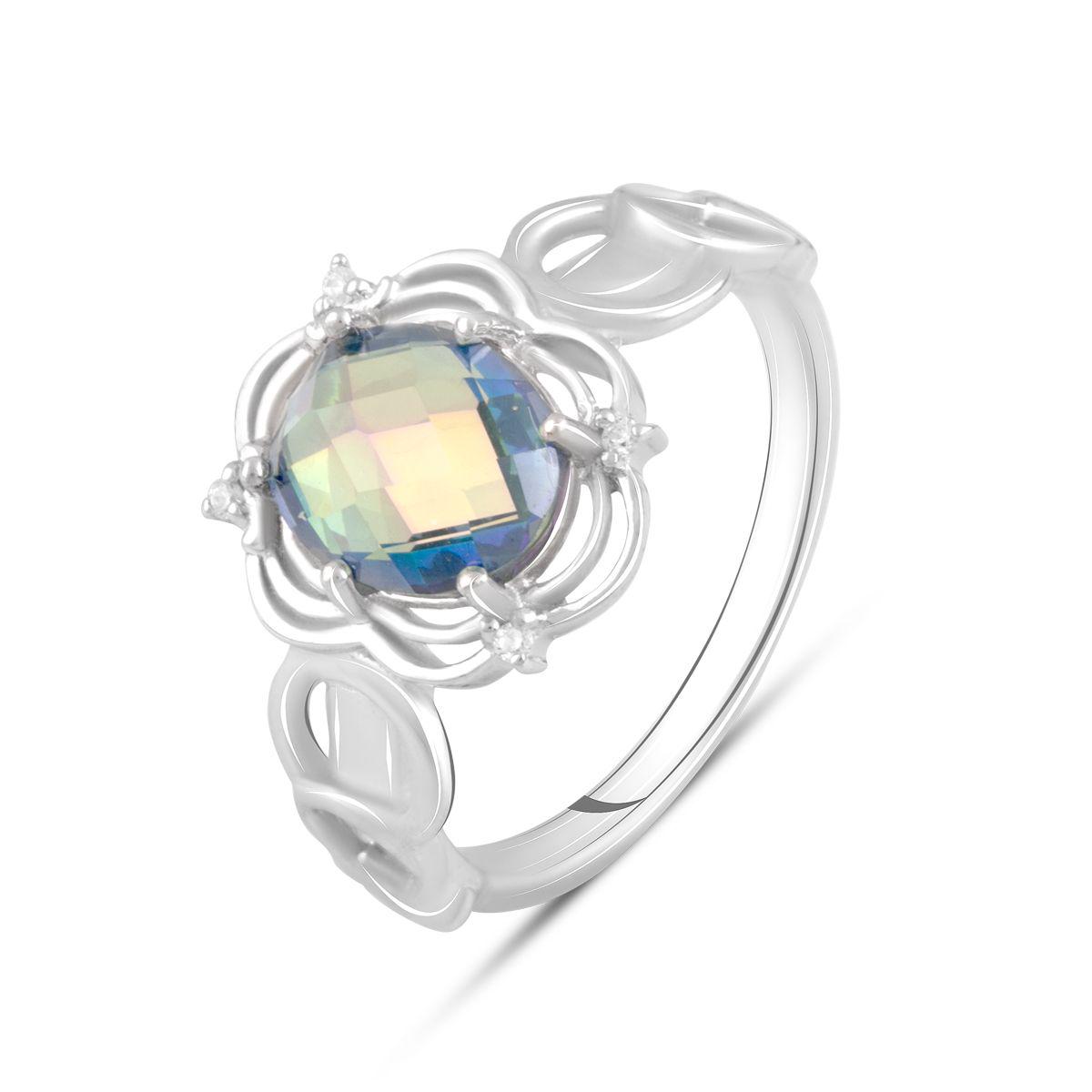 Кольцо серебряное с мистик топазом 0,913 ct 4,39 г р. 18,5 (2100096)