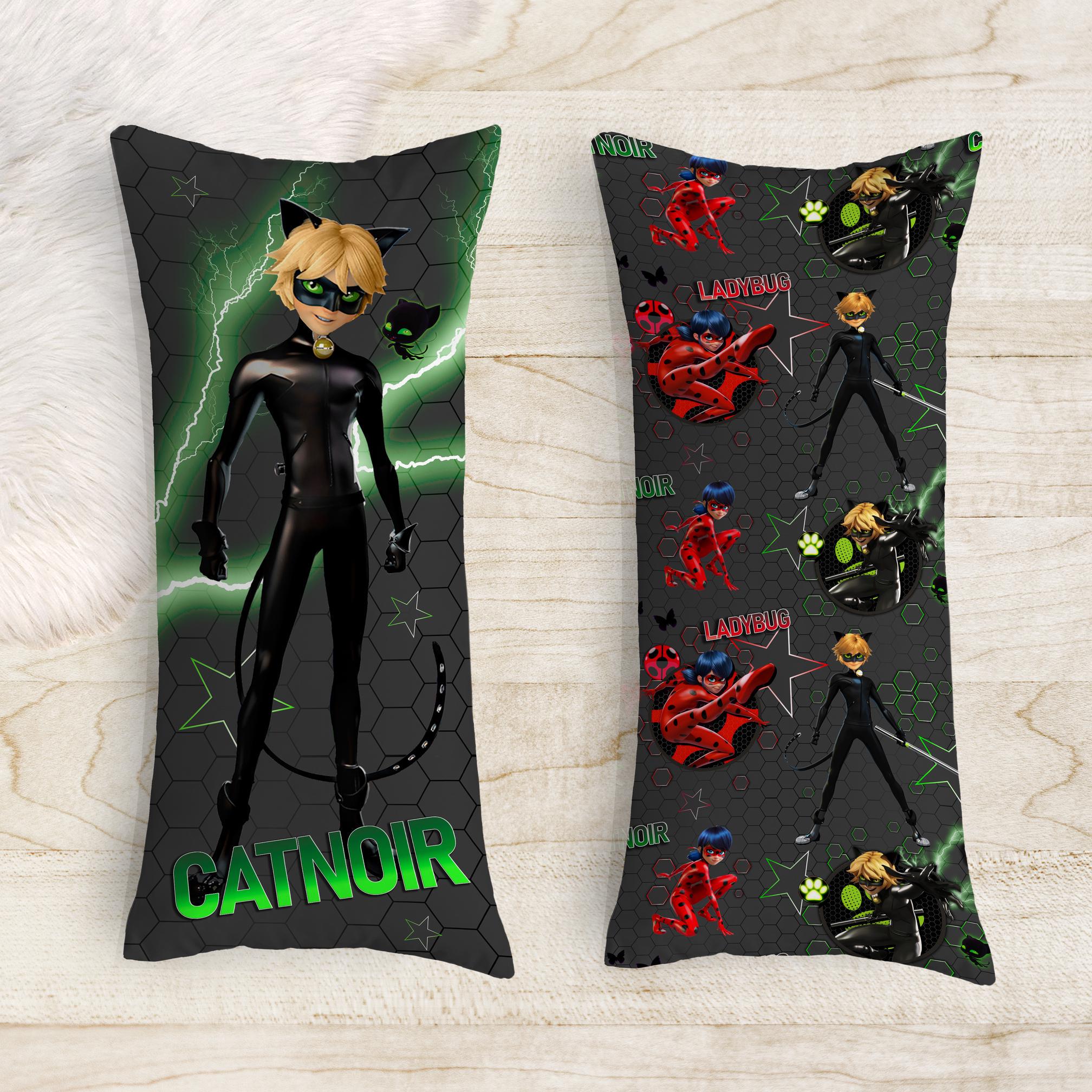 Подушка-обіймашка дакімакура дитяча Супер Кіт темно-зелений фон 40х100 см