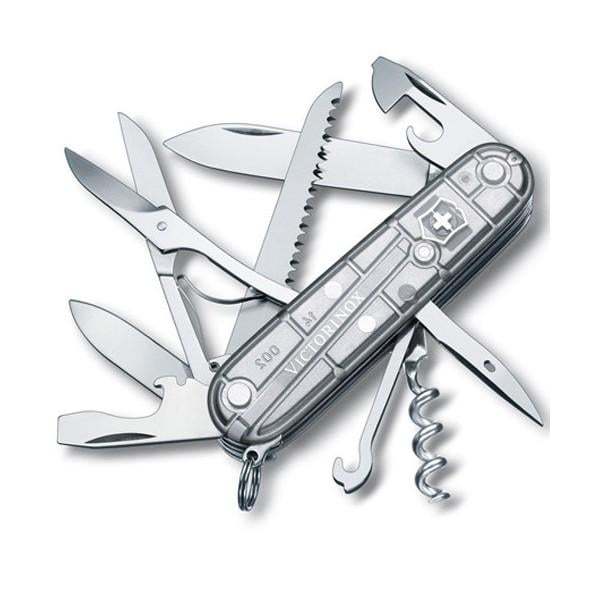 Складаний ніж Victorinox Vx13713.T7 Huntsman 91 мм Сірий/Напівпрозорий