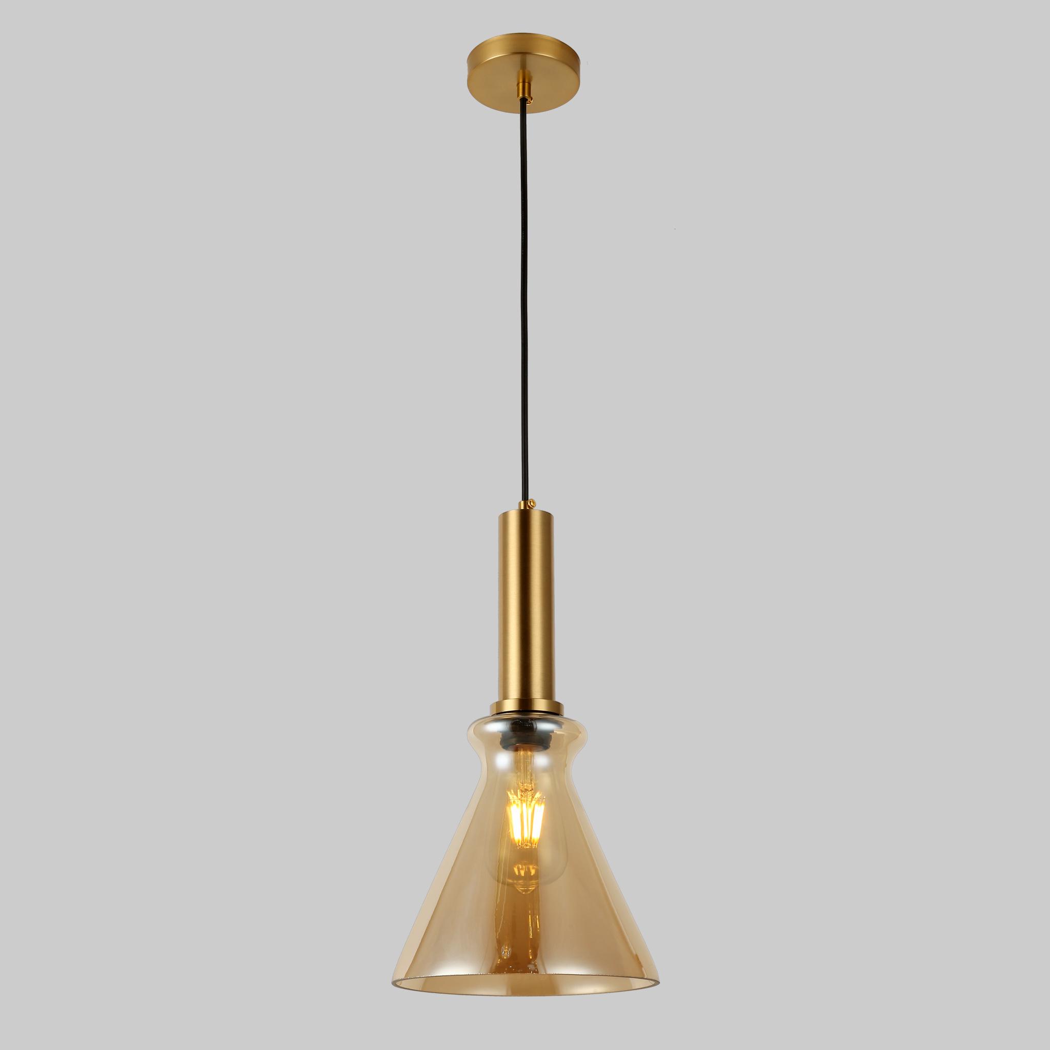 Люстра Glass Bell подвесная треугольная 21 см Кофейный