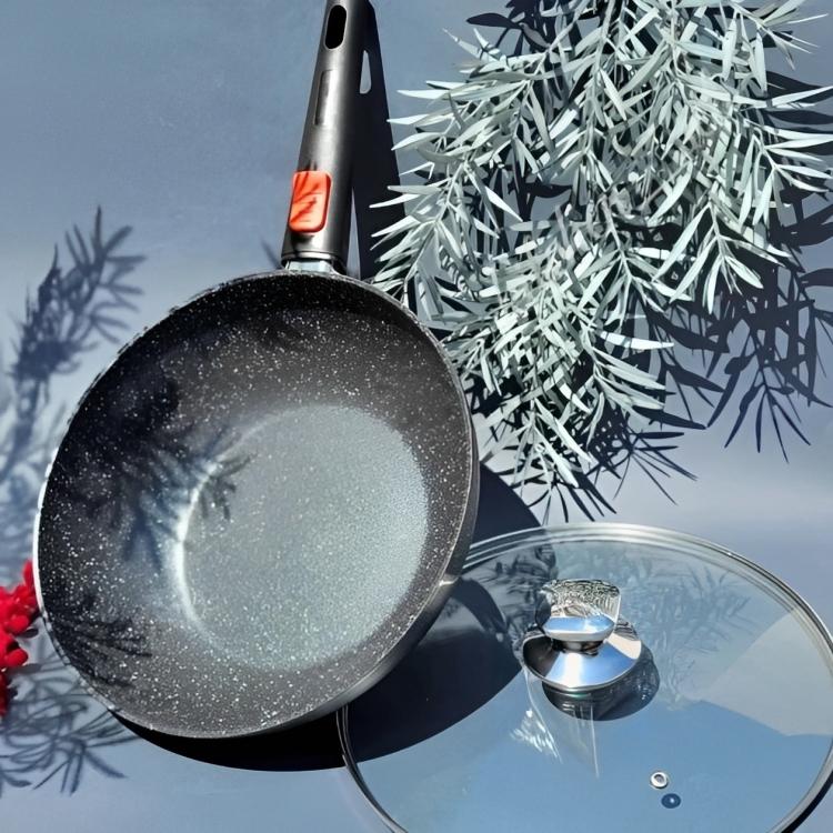 Сковорода глубокая Edenberg ВОК с крышкой/трехслойным антипригарным покрытием/съемной ручкой 28 см 3,6 л (EB-14112) - фото 2 Сковорода глубокая Edenberg ВОК с крышкой/трехслойным антипригарным покрытием/съемной ручкой 28 см 3,6 л (EB-14112) - фото 2