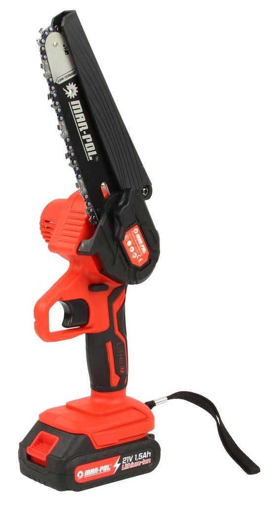 Пила цепная Mar-pol M66164 21 В 1500 Вт с 2 аккумуляторами 6"