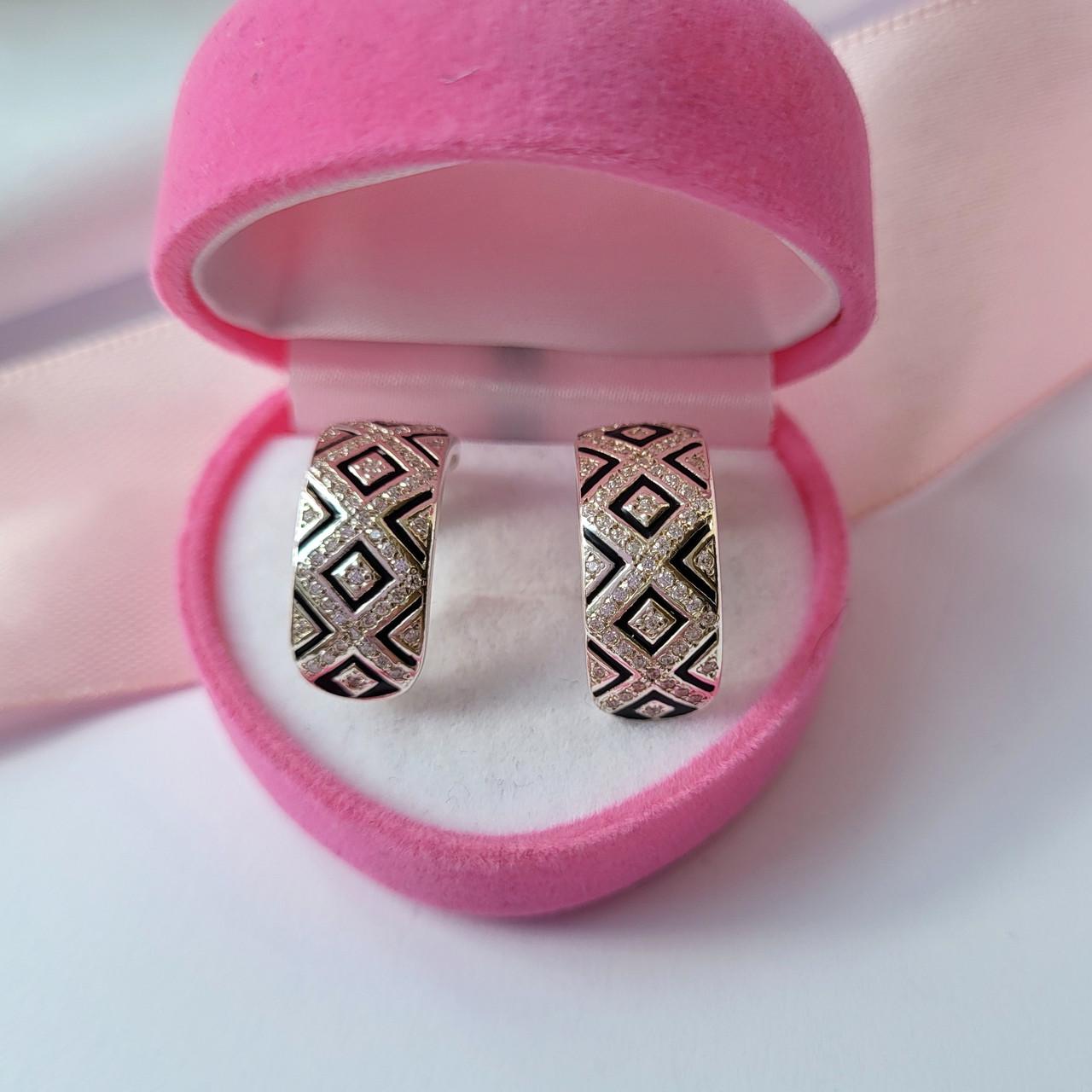 Сережки в белых камнях серебро 925 пробы 7,80 г (2450)